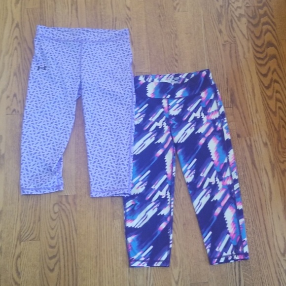 Under Armour Other - Lot of (2) girls Under Armour purple leggings L